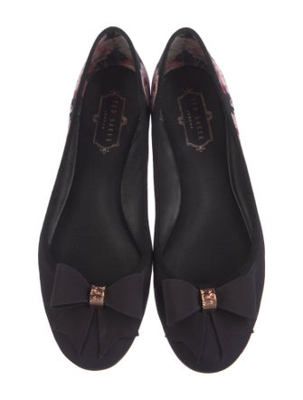 Ted Baker Floral Print Bow Accents Ballet Flats
