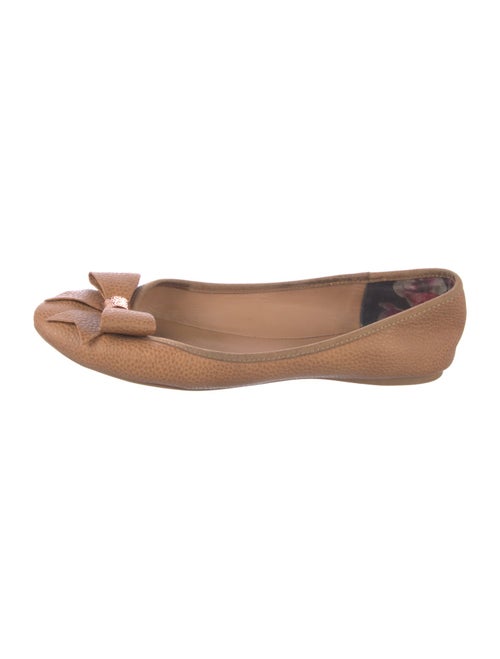 Ted Baker Leather Bow Accents Ballet Flats
