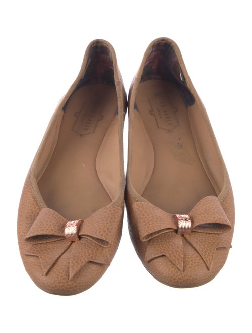 Ted Baker Leather Bow Accents Ballet Flats