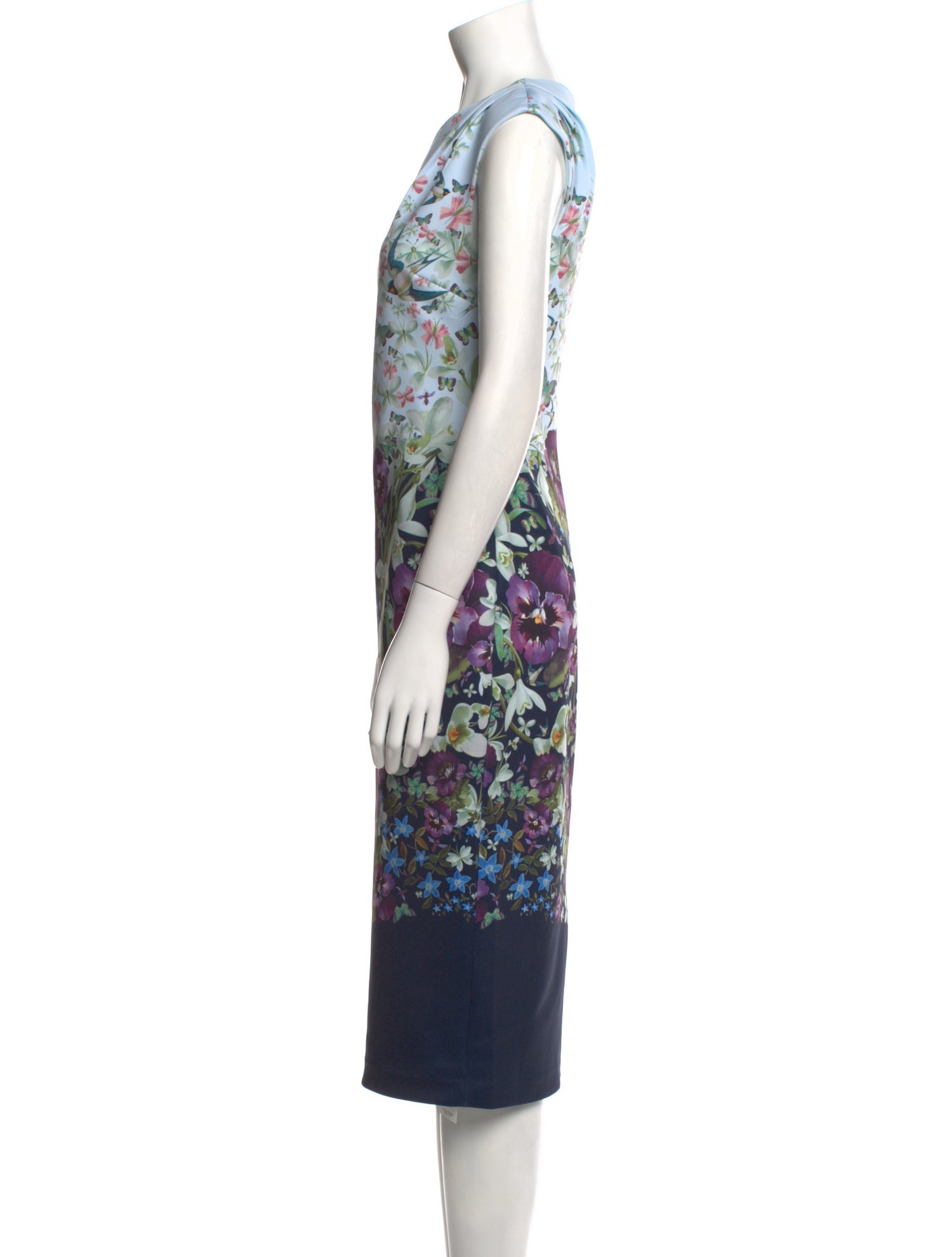 Ted Baker Floral Print Midi Length Dress