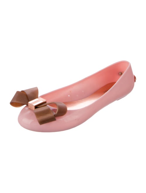 Ted Baker Patent Leather Bow Accents Flats