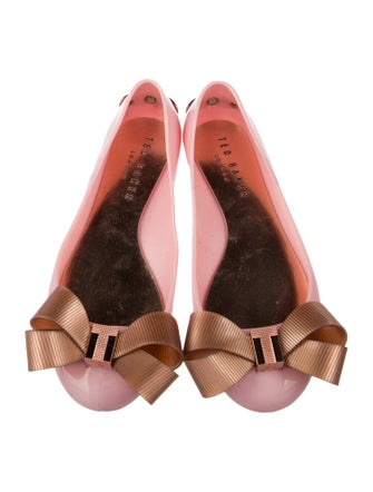 Ted Baker Patent Leather Bow Accents Flats