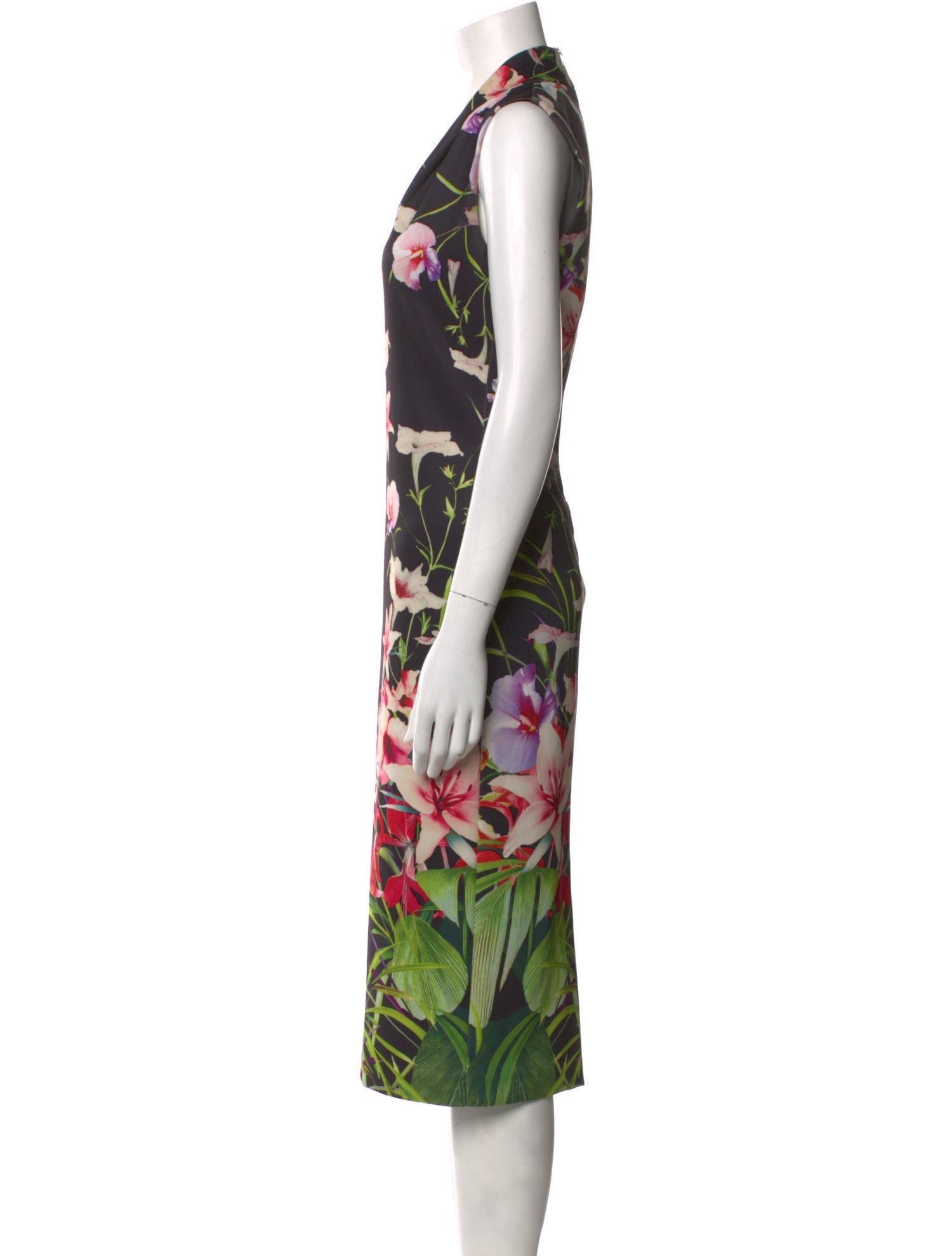 Ted Baker Floral Print Midi Length Dress