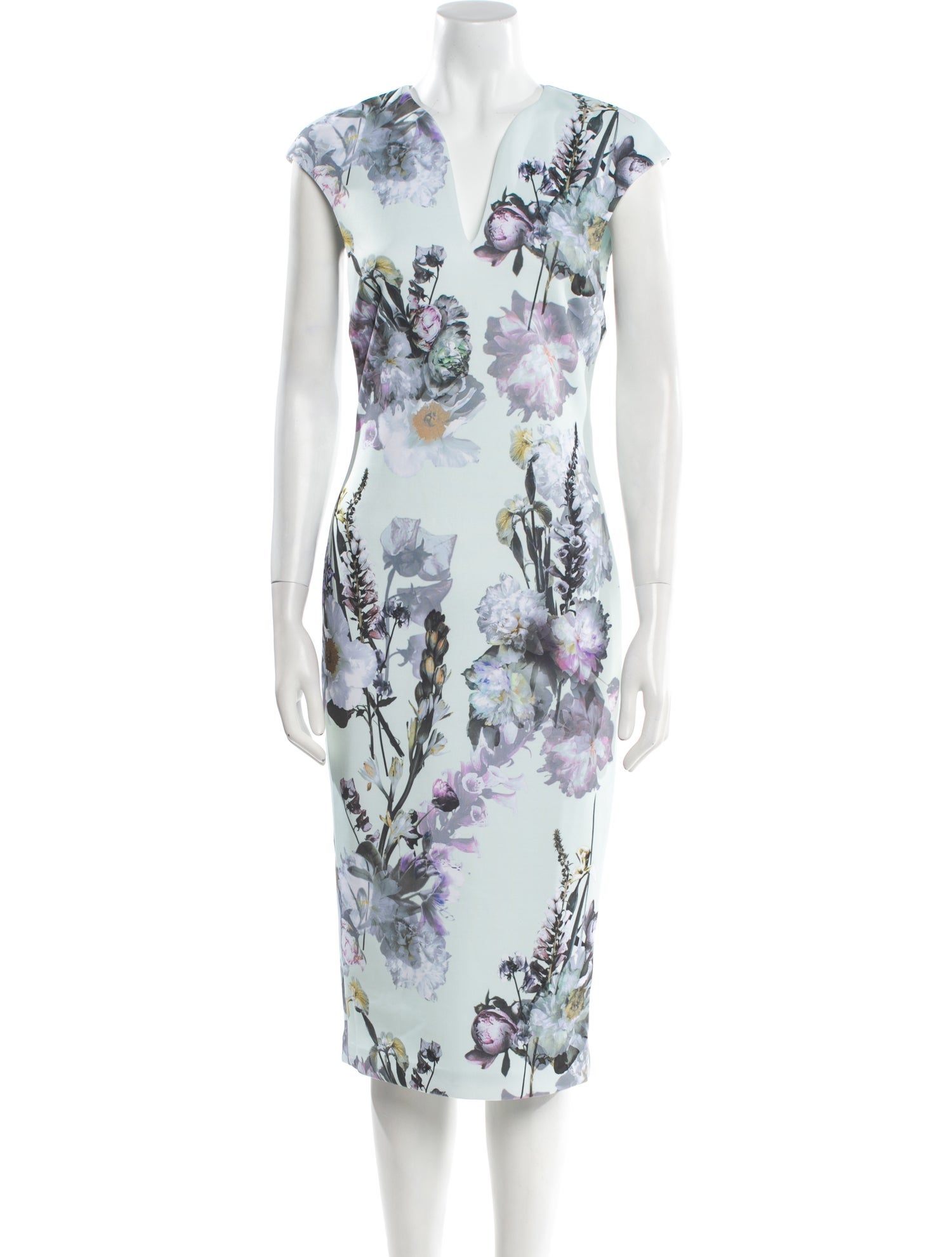 Ted Baker Floral Print Midi Length Dress