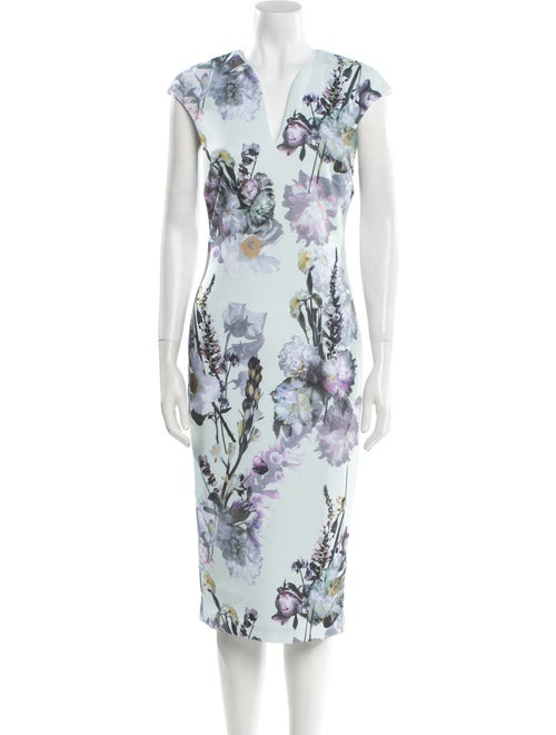 Ted Baker Floral Print Midi Length Dress