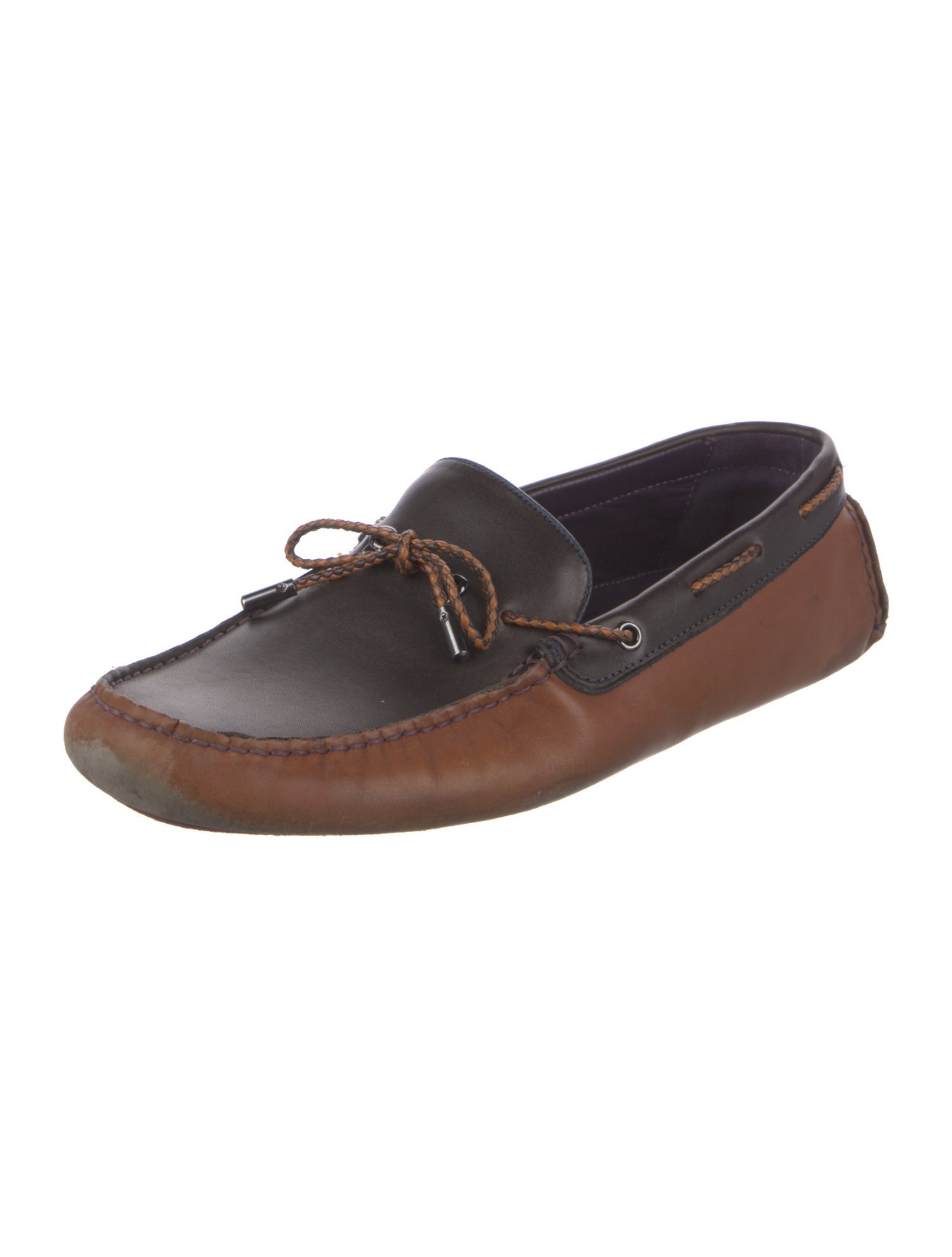 Ted Baker Leather Colorblock Pattern Drivers