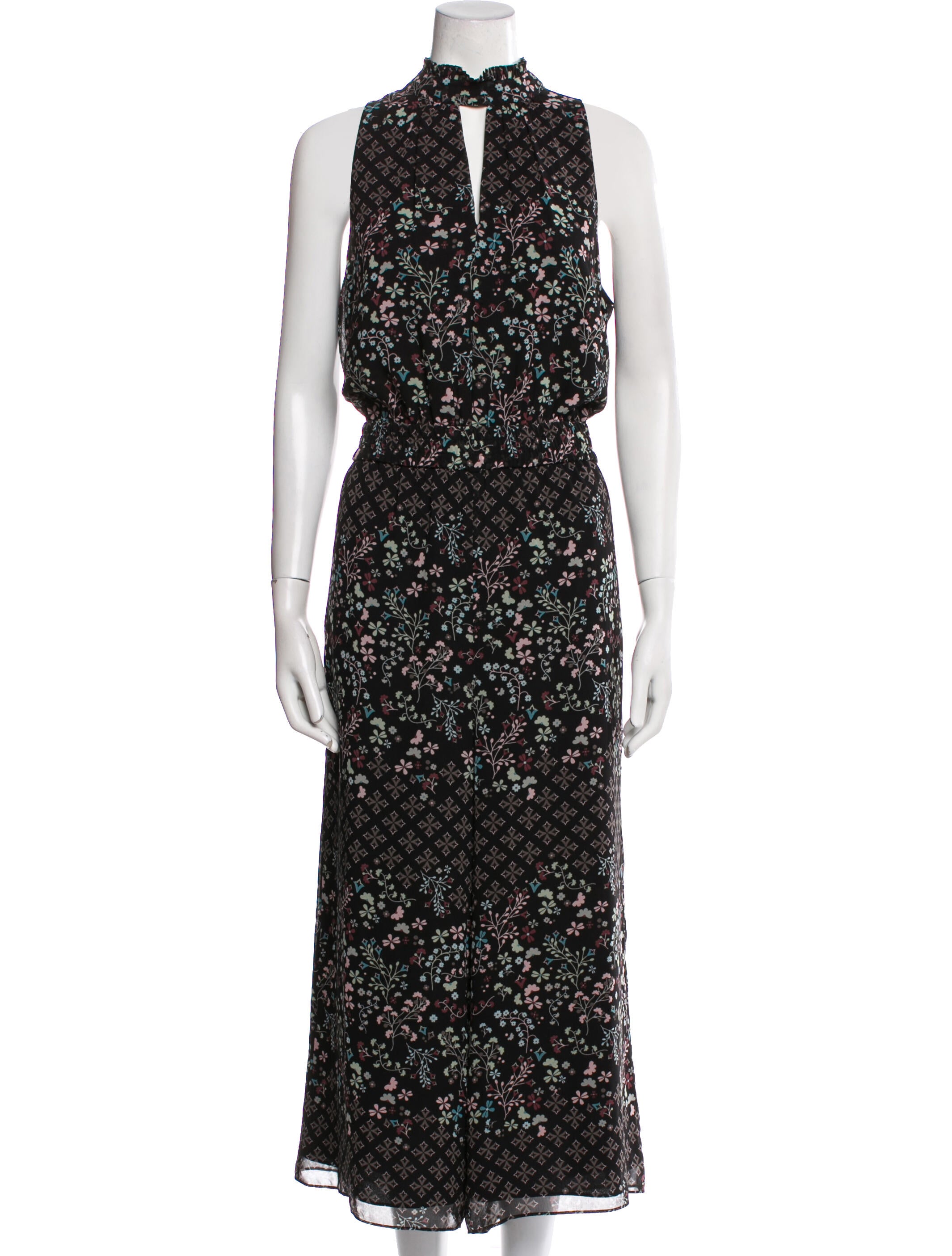 Ted Baker Floral Print Mock Neck Jumpsuit