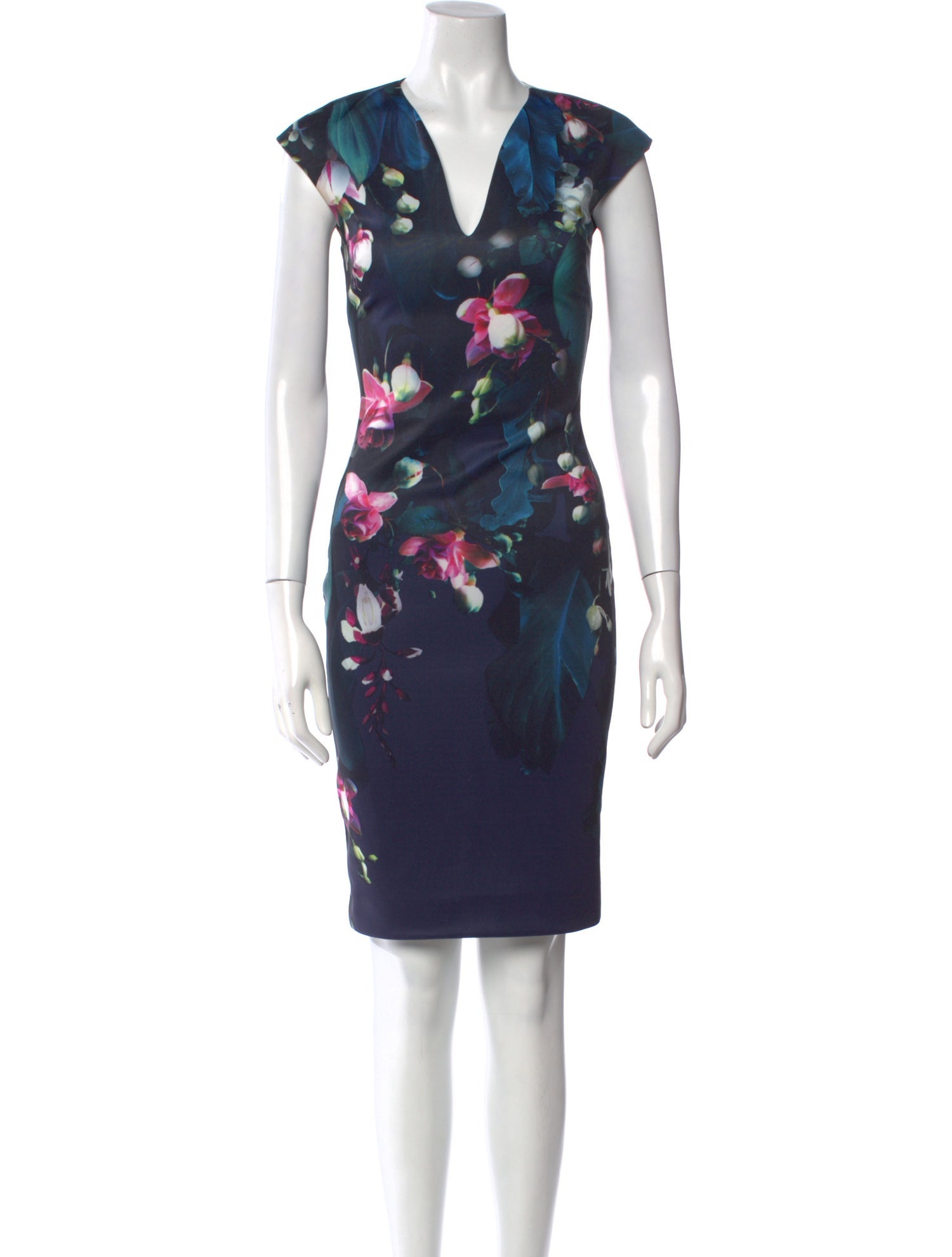 Ted Baker Floral Print Knee-Length Dress