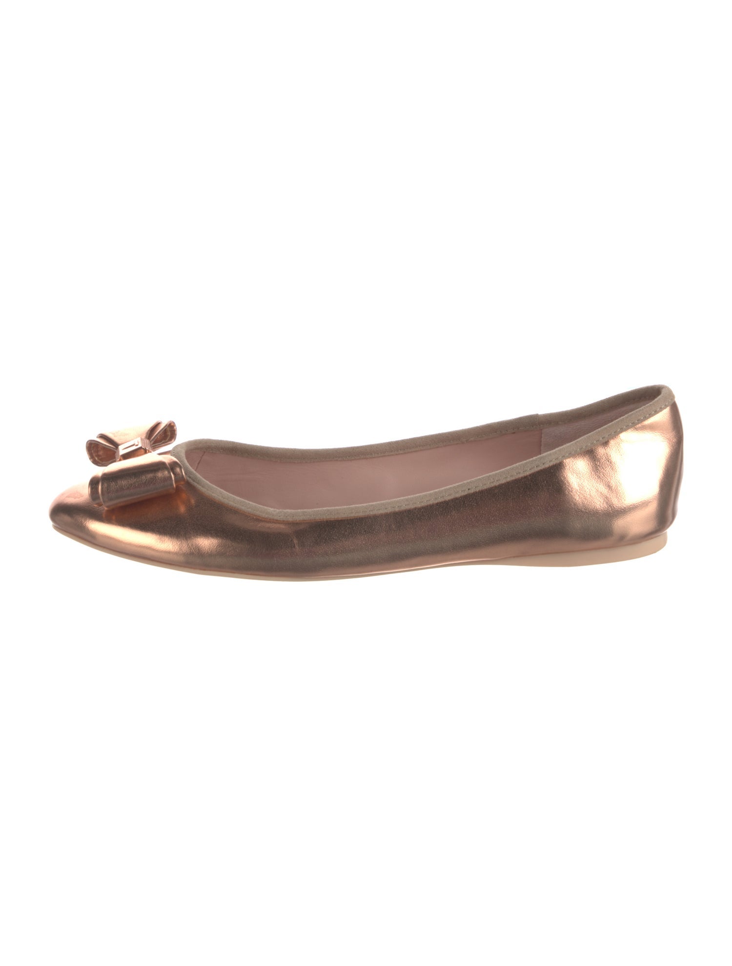 Ted Baker Leather Bow Accents Ballet Flats