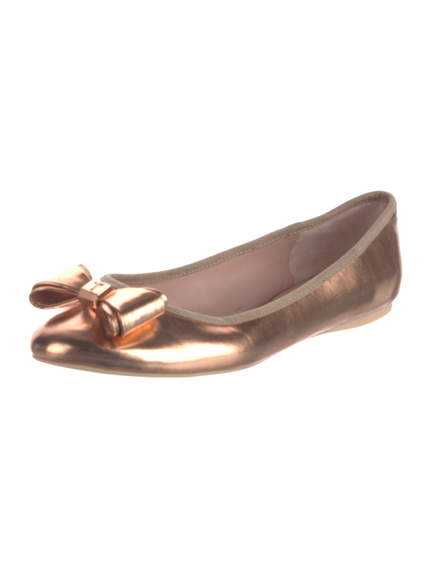 Ted Baker Leather Bow Accents Ballet Flats