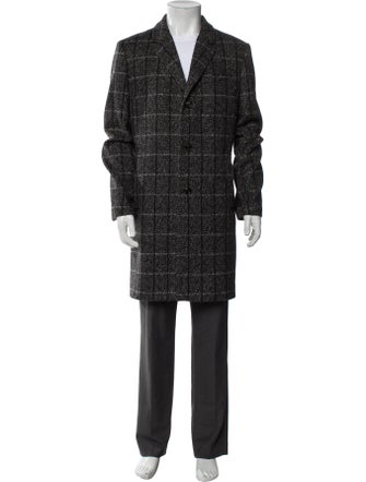 Ted Baker Wool Plaid Print Overcoat