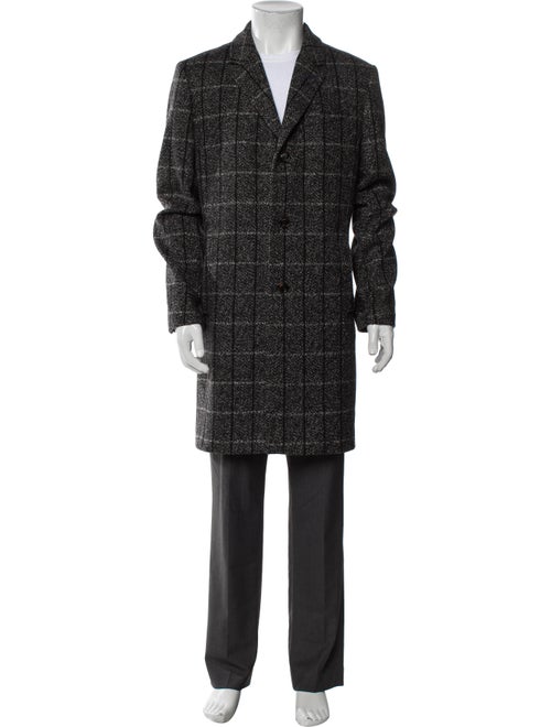 Ted Baker Wool Plaid Print Overcoat