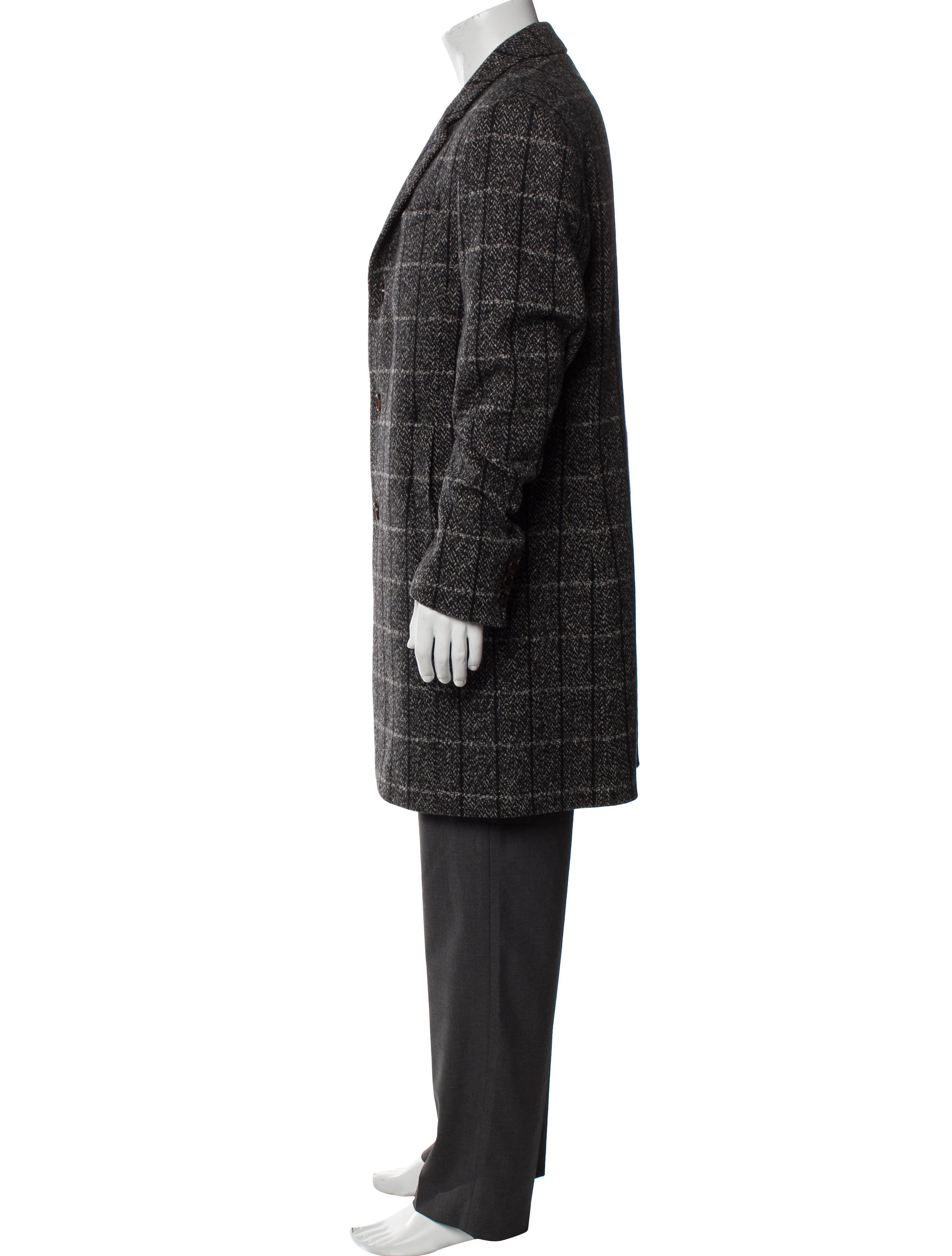 Ted Baker Wool Plaid Print Overcoat