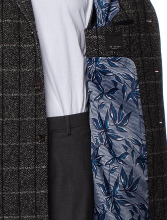 Ted Baker Wool Plaid Print Overcoat