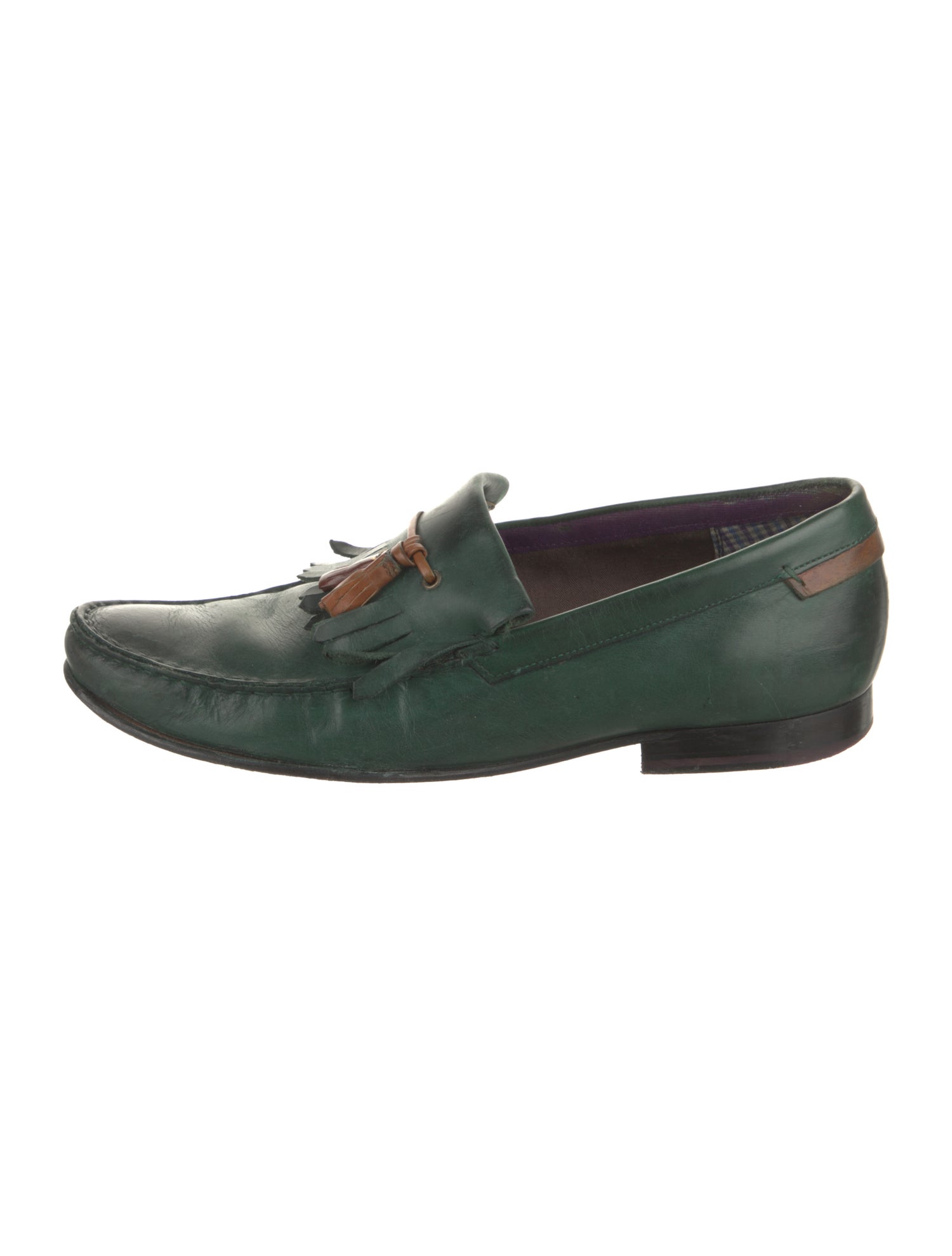 Ted Baker Leather Fringe Trim Accent Dress Loafers