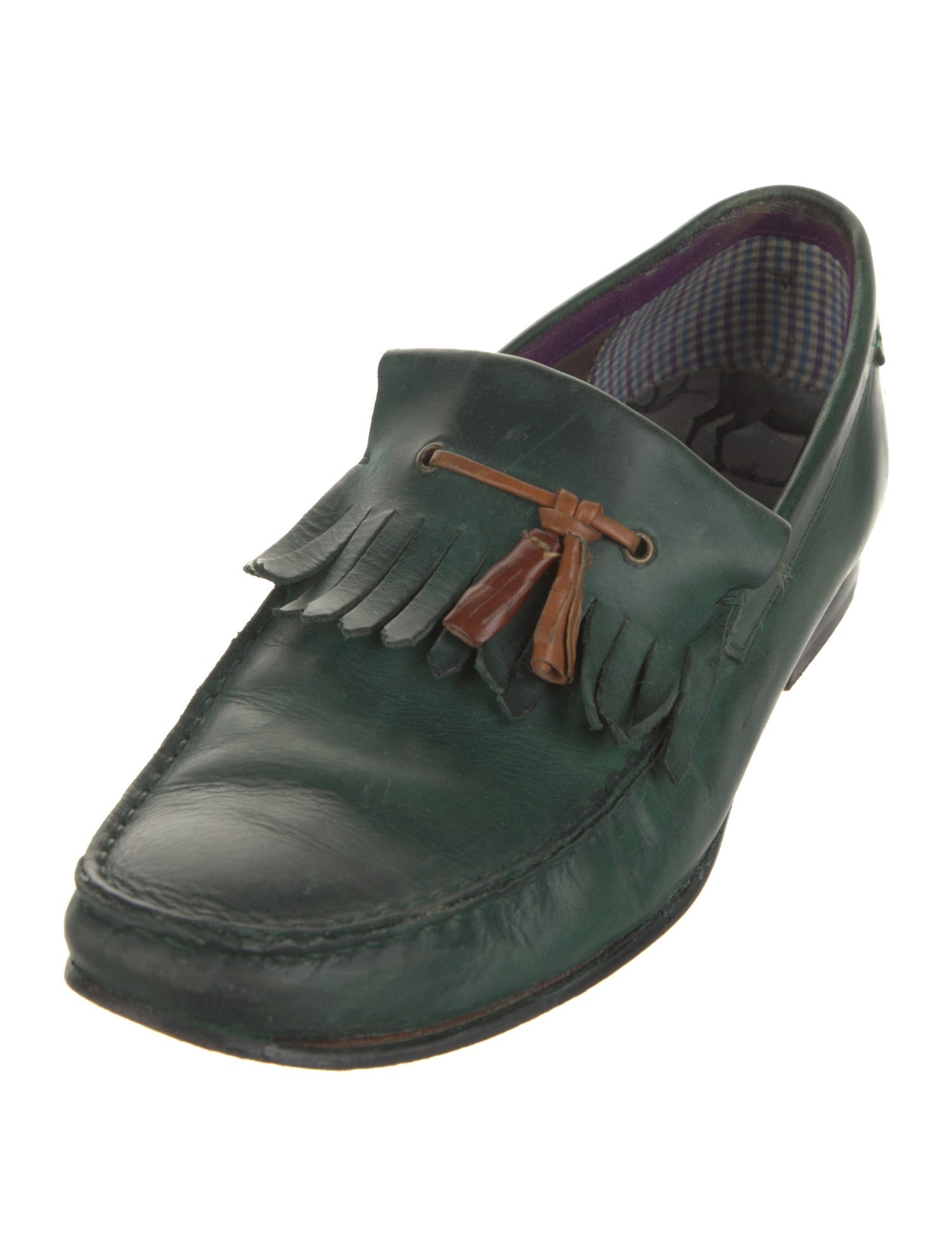 Ted Baker Leather Fringe Trim Accent Dress Loafers