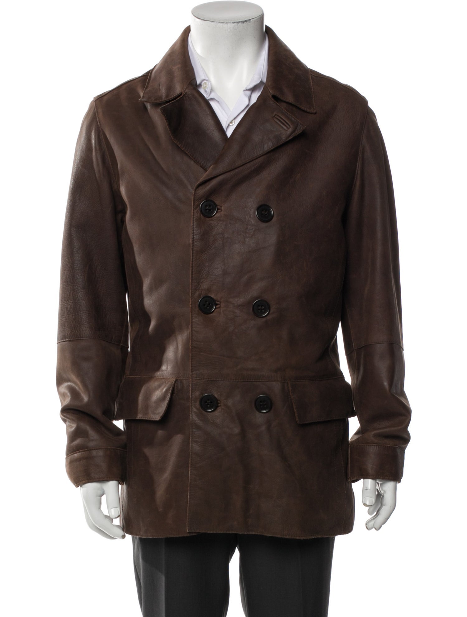 Ted Baker Leather Peacoat