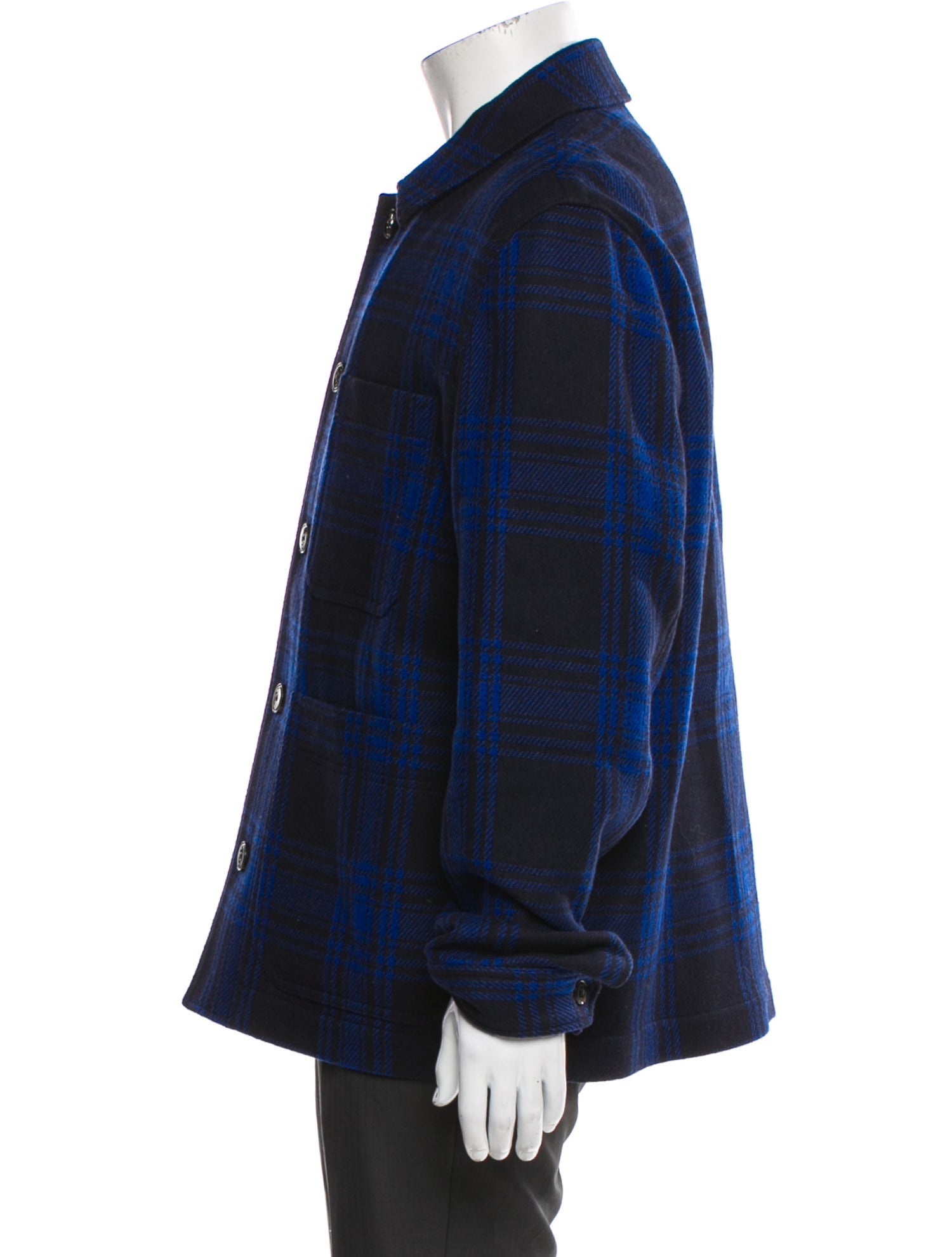 Ted Baker Wool Plaid Print Denim Jacket w/ Tags