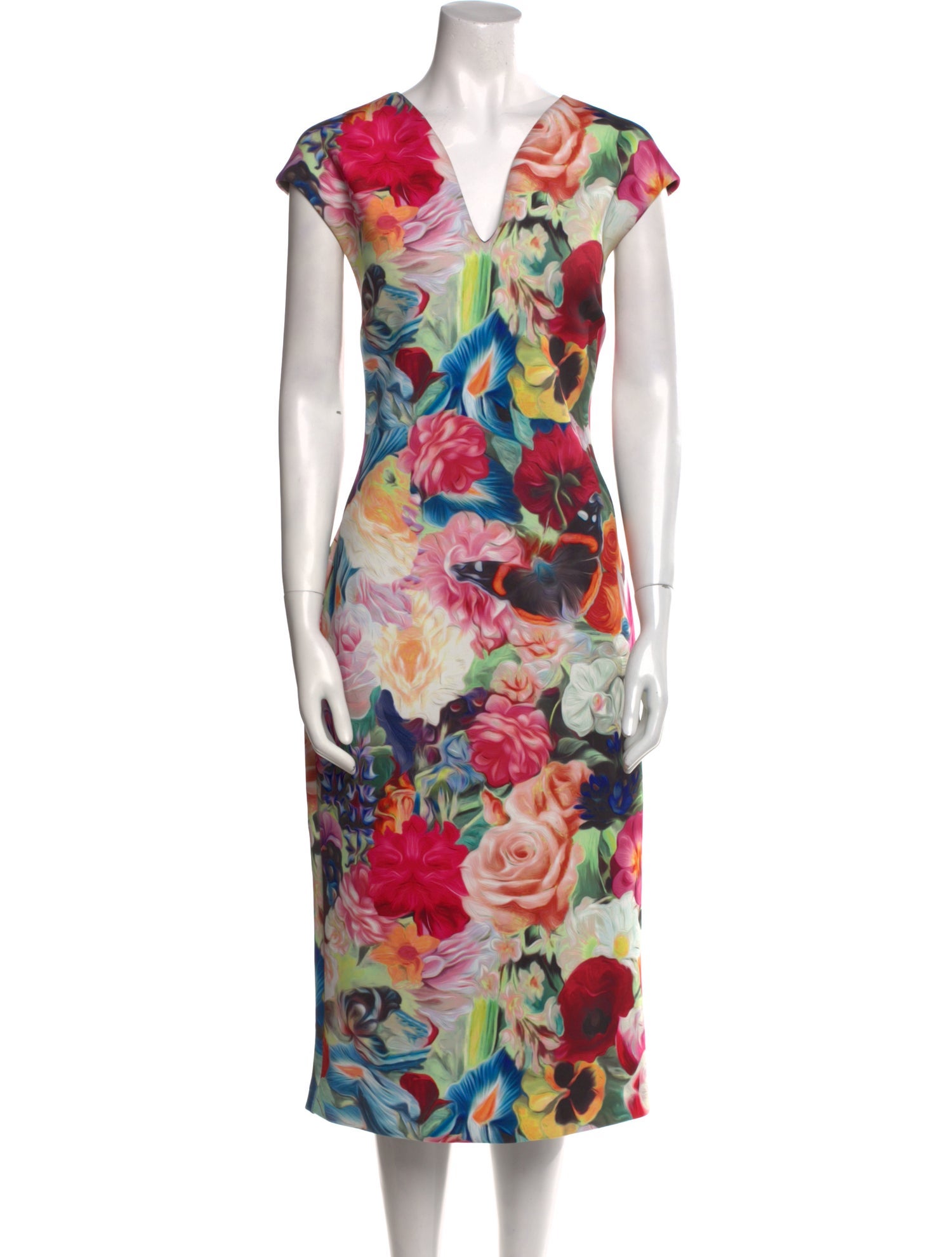 Ted Baker Floral Print Midi Length Dress