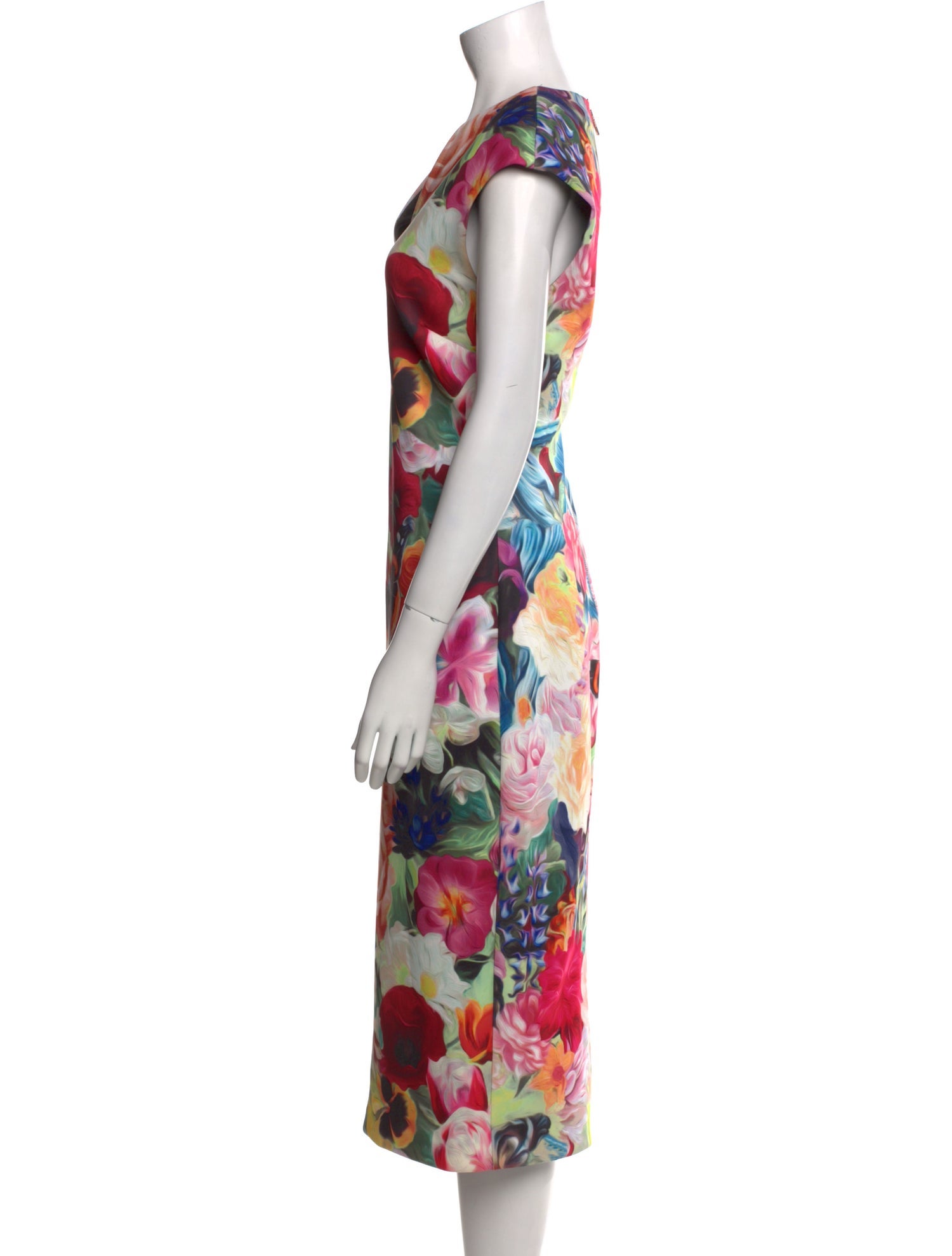 Ted Baker Floral Print Midi Length Dress