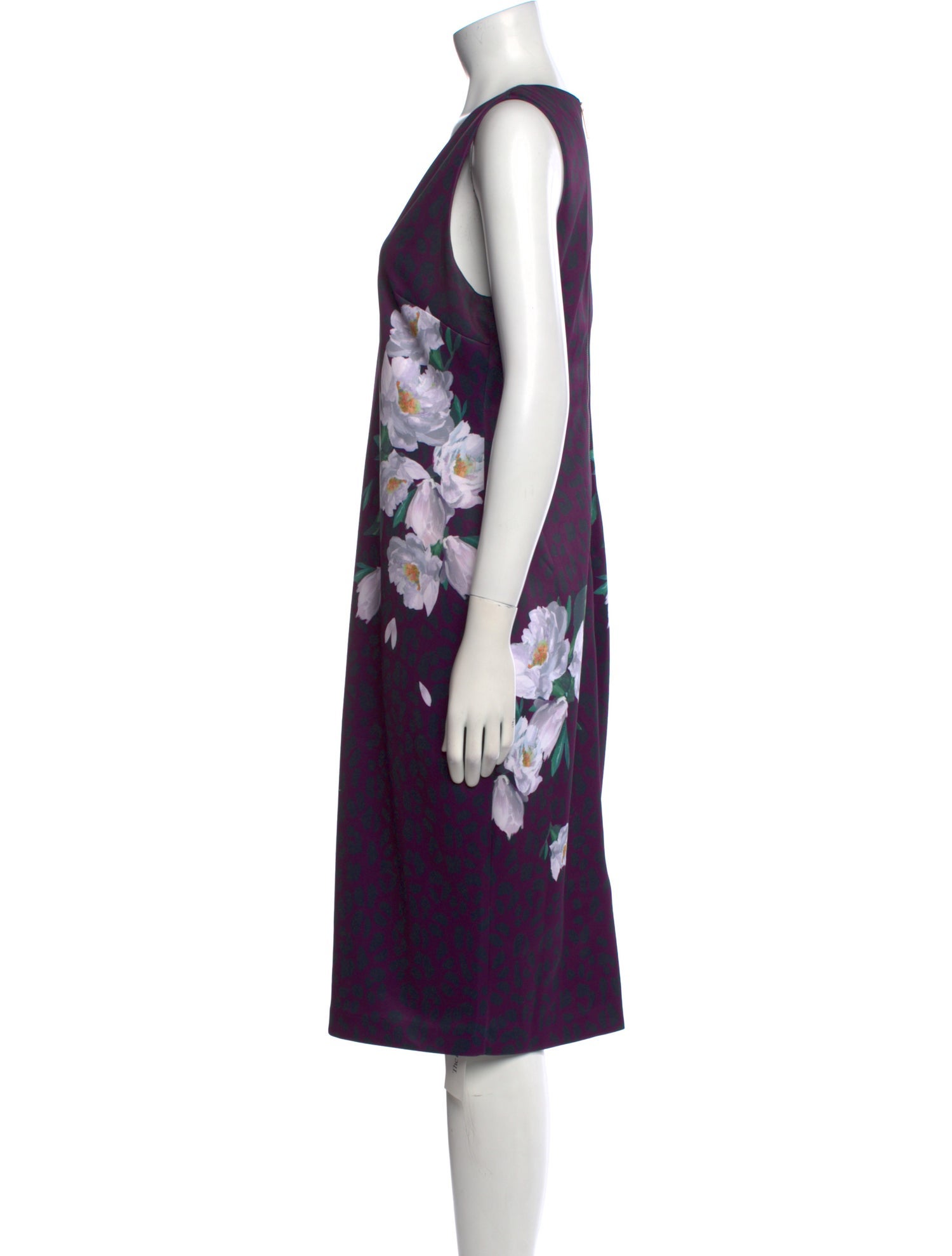 Ted Baker Floral Print Midi Length Dress