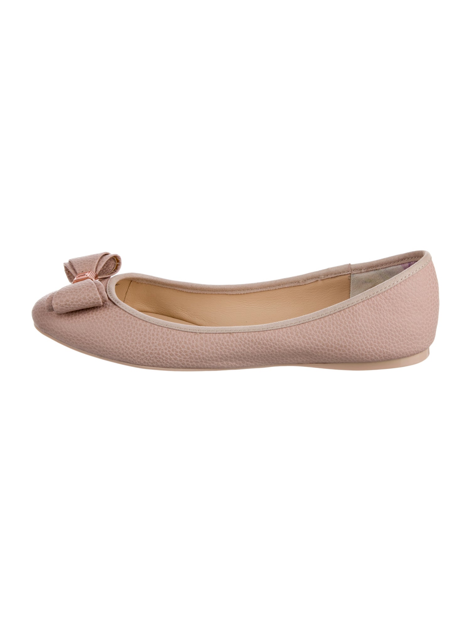 Ted Baker Leather Bow Accents Ballet Flats