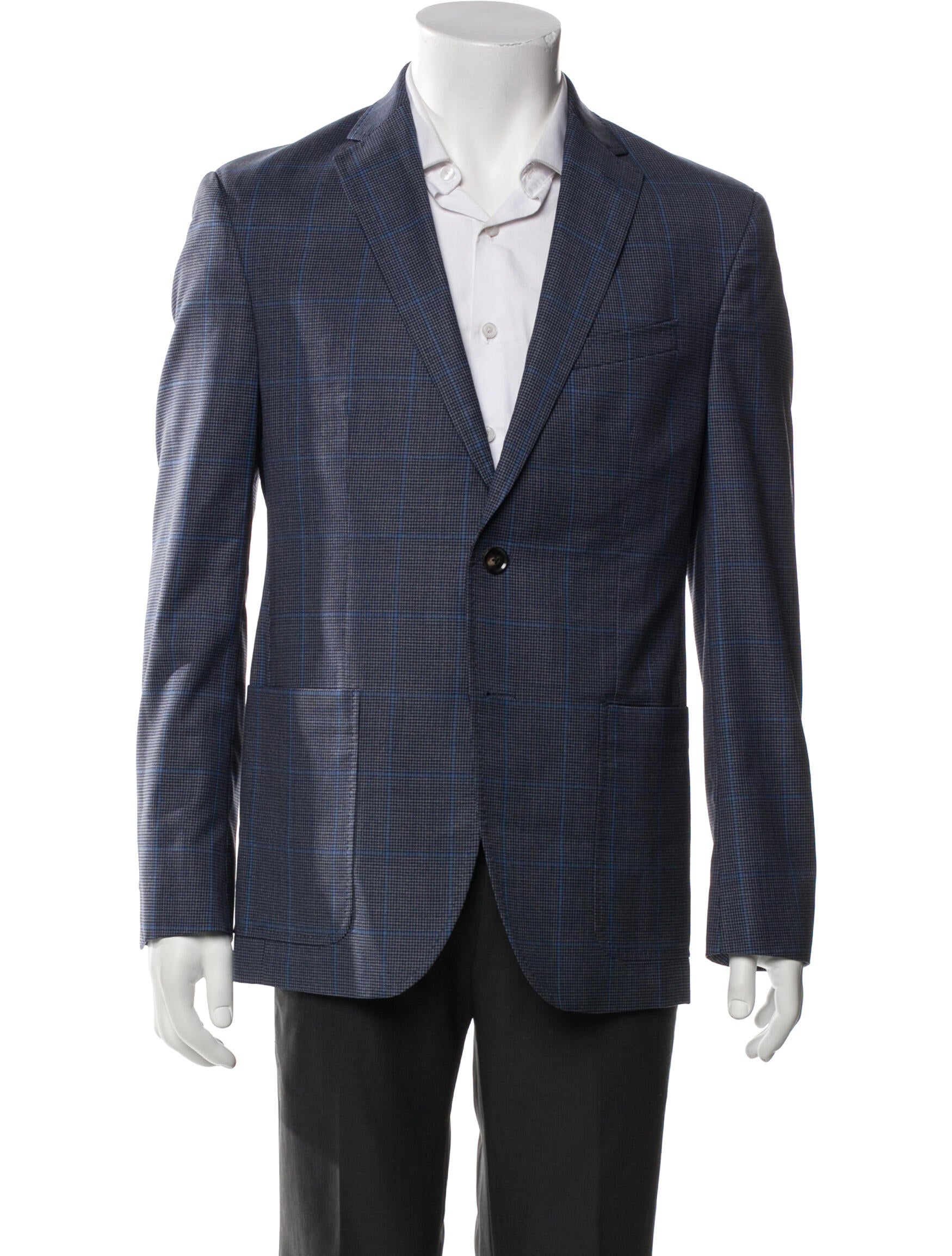 Ted Baker Wool Plaid Print Blazer