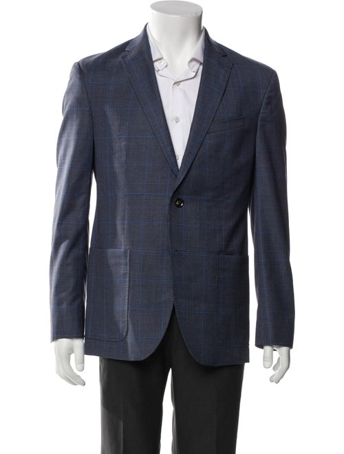 Ted Baker Wool Plaid Print Blazer
