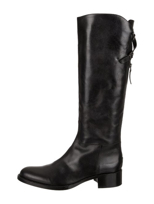 Sartore Leather Knee-High Boots Black
