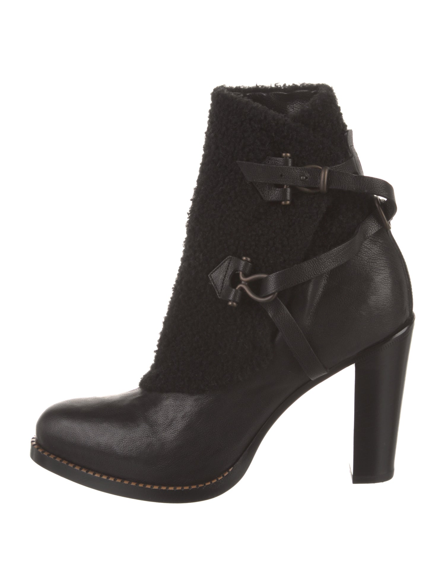 Sartore Leather Faux Fur Trim Boots
