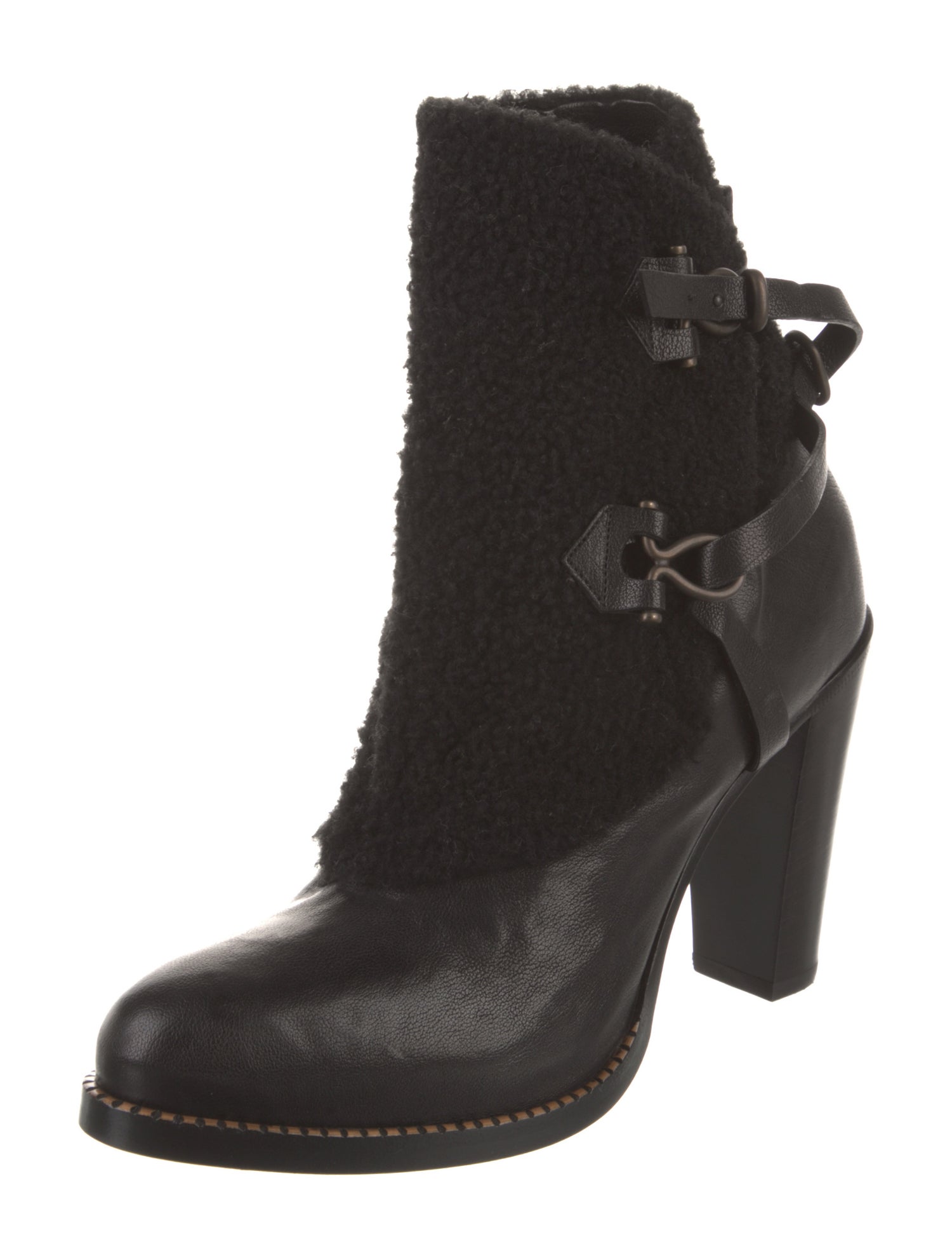 Sartore Leather Faux Fur Trim Boots