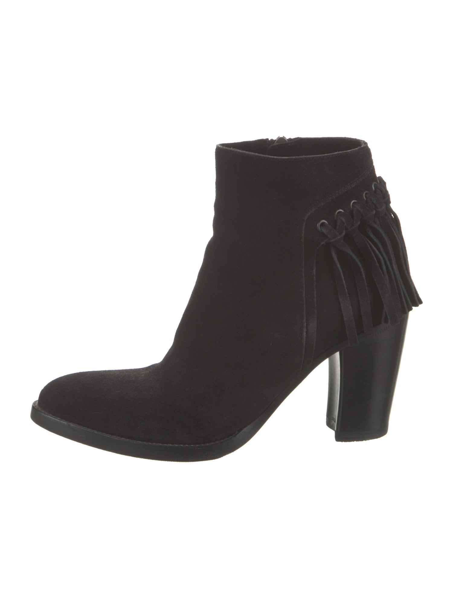 Sartore Suede Fringe Trim Accent Boots