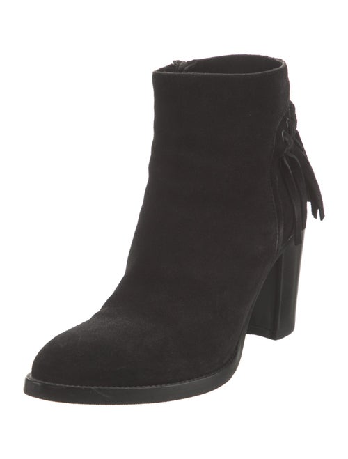 Sartore Suede Fringe Trim Accent Boots