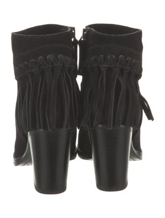 Sartore Suede Fringe Trim Accent Boots