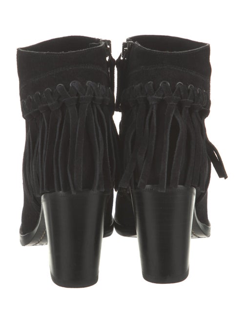 Sartore Suede Fringe Trim Accent Boots