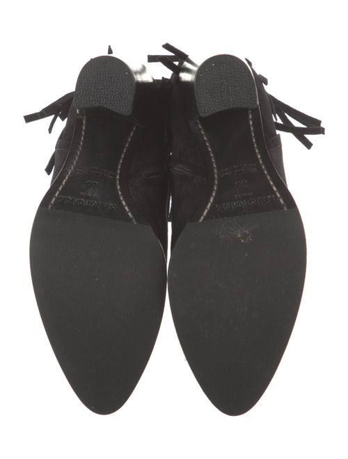 Sartore Suede Fringe Trim Accent Boots