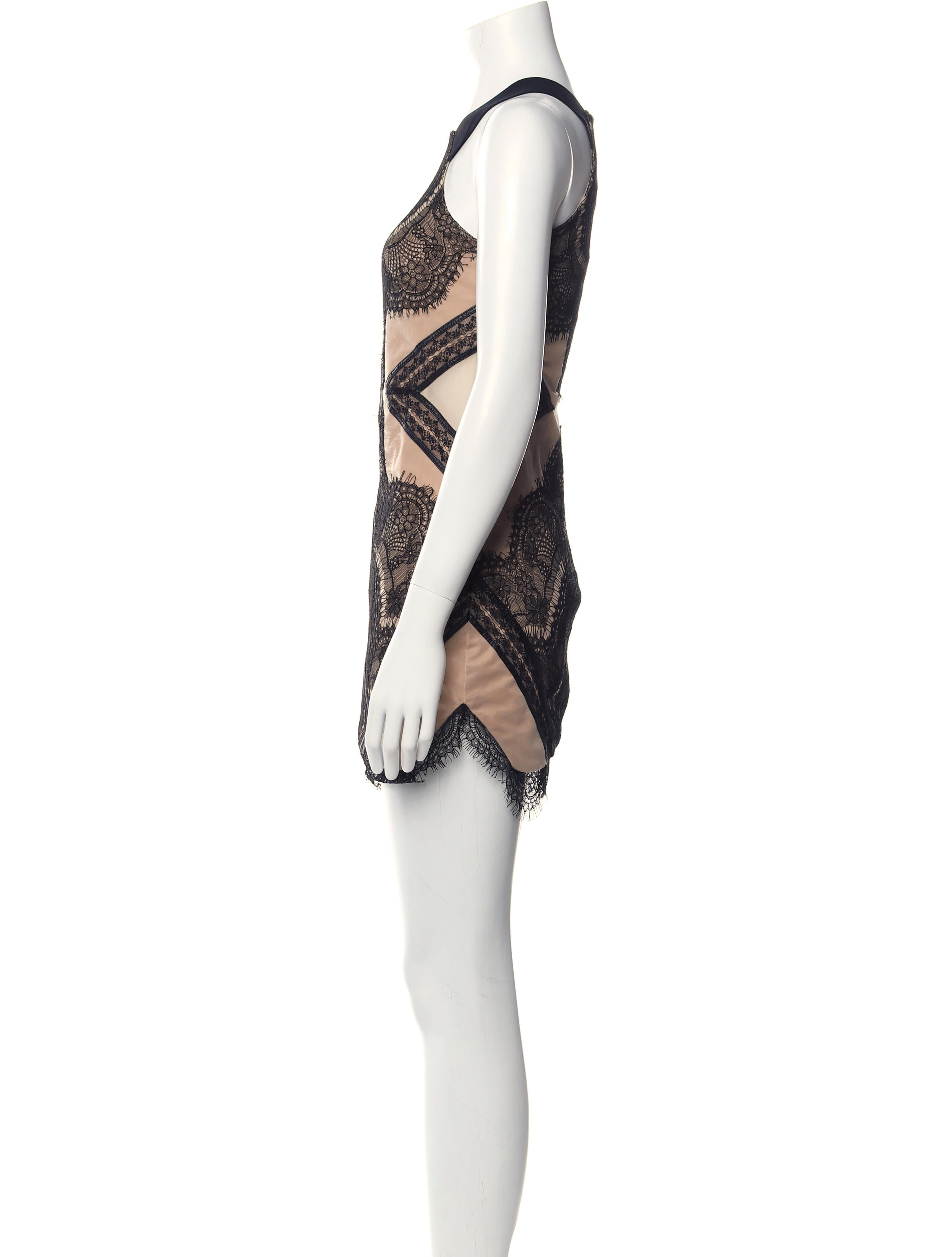 knee length dresses for ladies TA3 Seamed Lushy Midi Dress - Lace Black - XL main image 0
