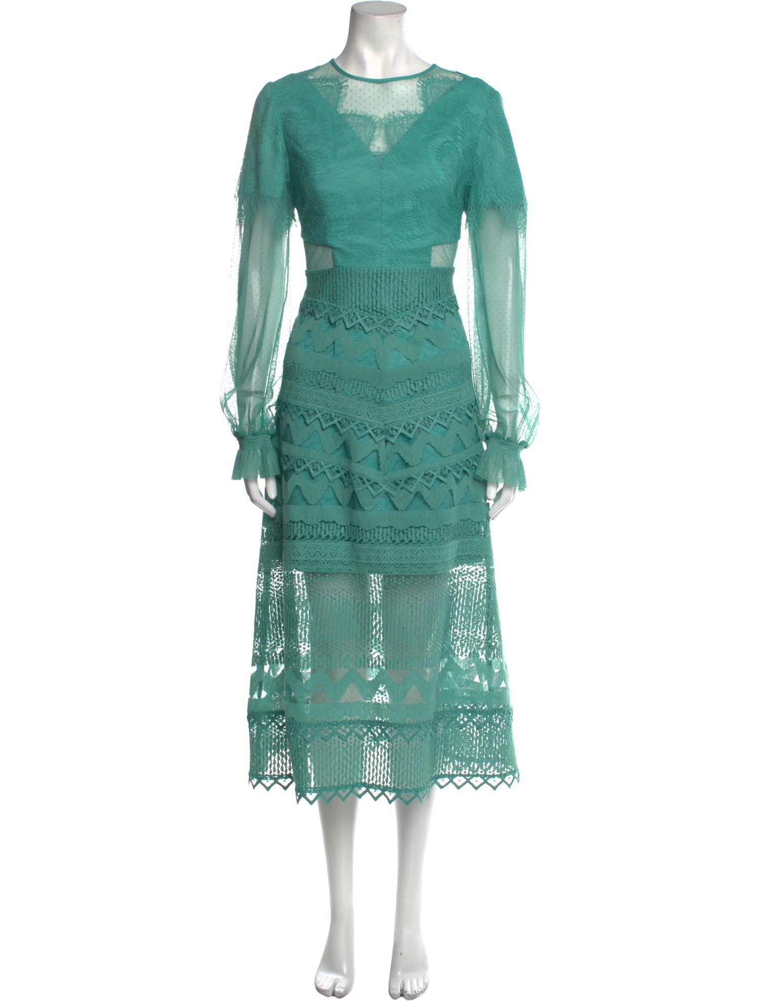 Three Floor Crew Neck Long Dress w/ Tags