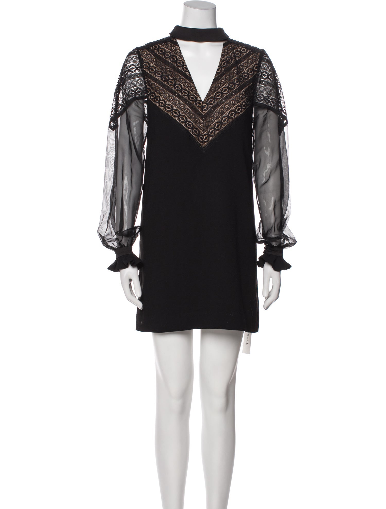 Three Floor Mock Neck Mini Dress