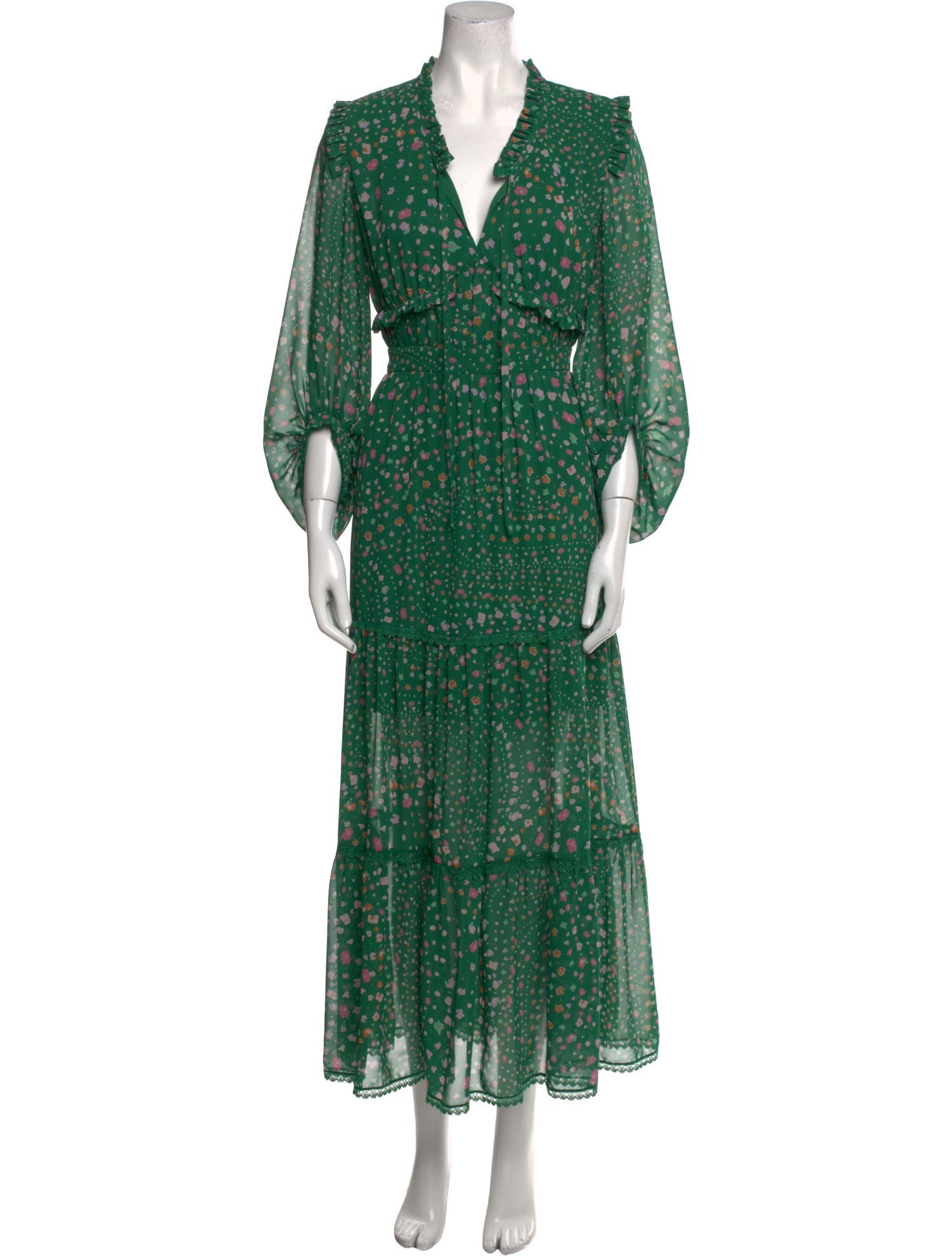 Three Floor Printed Long Dress