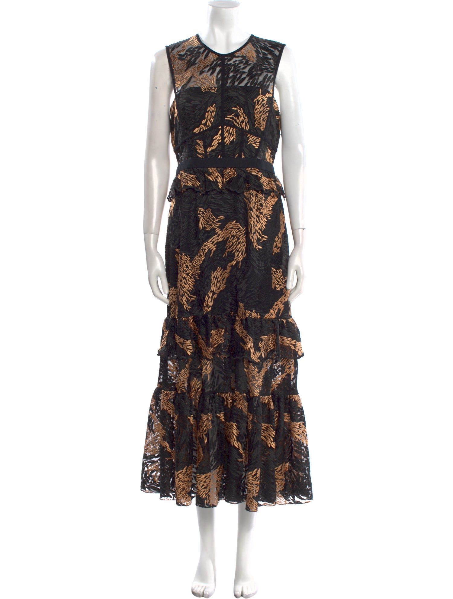 Three Floor Floral Print Long Dress