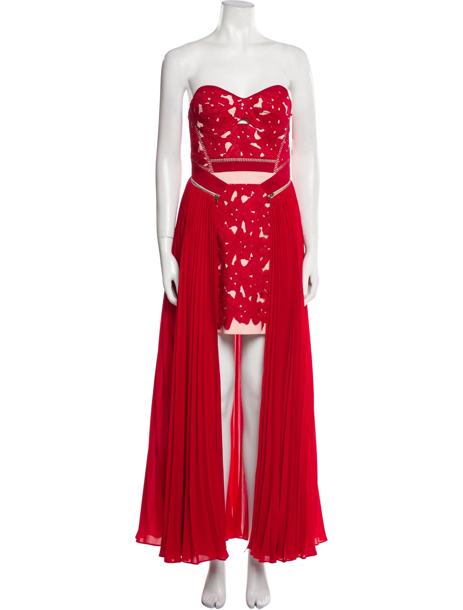 Three Floor Strapless Long Dress