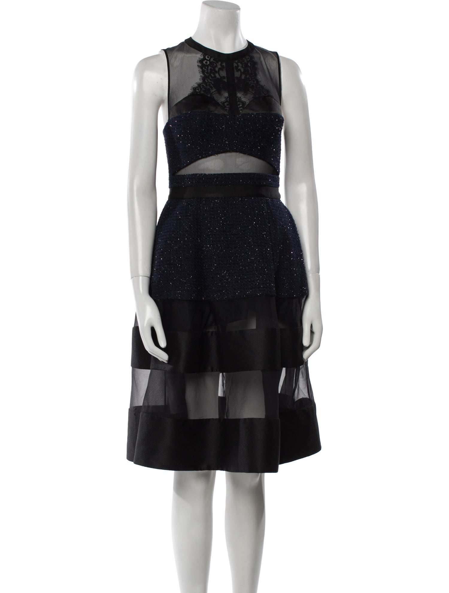 Three Floor Printed Knee-Length Dress