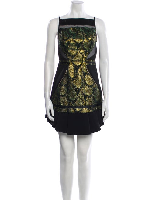 Three Floor Lace Pattern Mini Dress