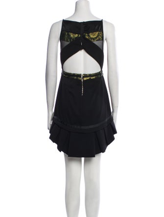 Three Floor Lace Pattern Mini Dress