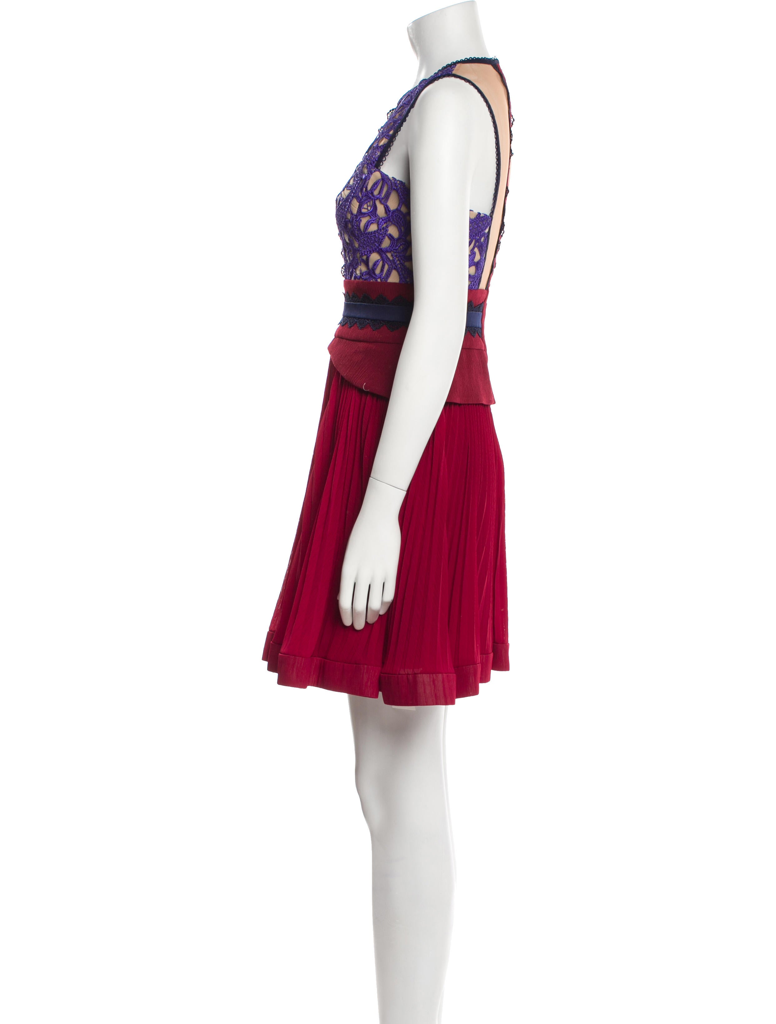 Three Floor Colorblock Pattern Mini Dress