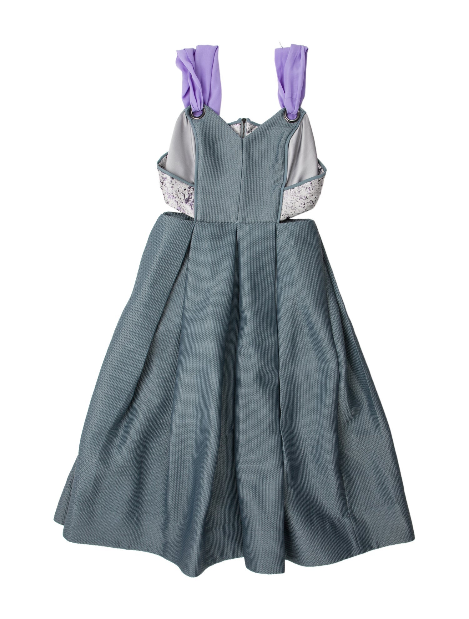 Three Floor Colorblock Pattern Midi Length Dress