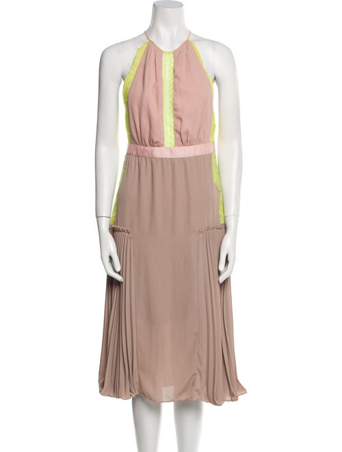 Three Floor Halterneck Midi Length Dress