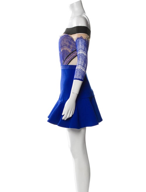 Three Floor Lace Pattern Mini Dress