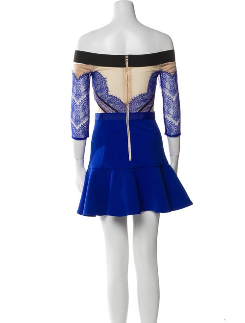 Three Floor Lace Pattern Mini Dress